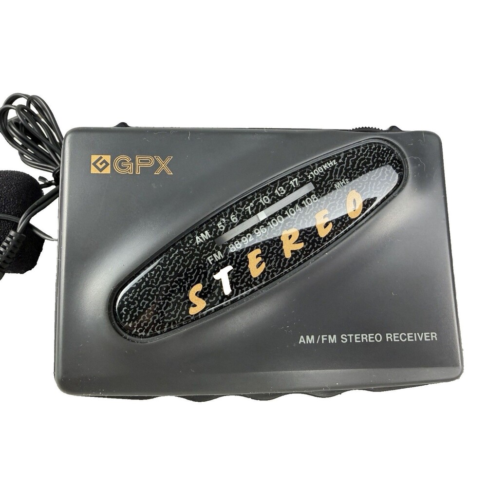 Vintage GPX Gran Prix AM/FM Stereo Walkman Radio + Headphones A2935 Tested Works